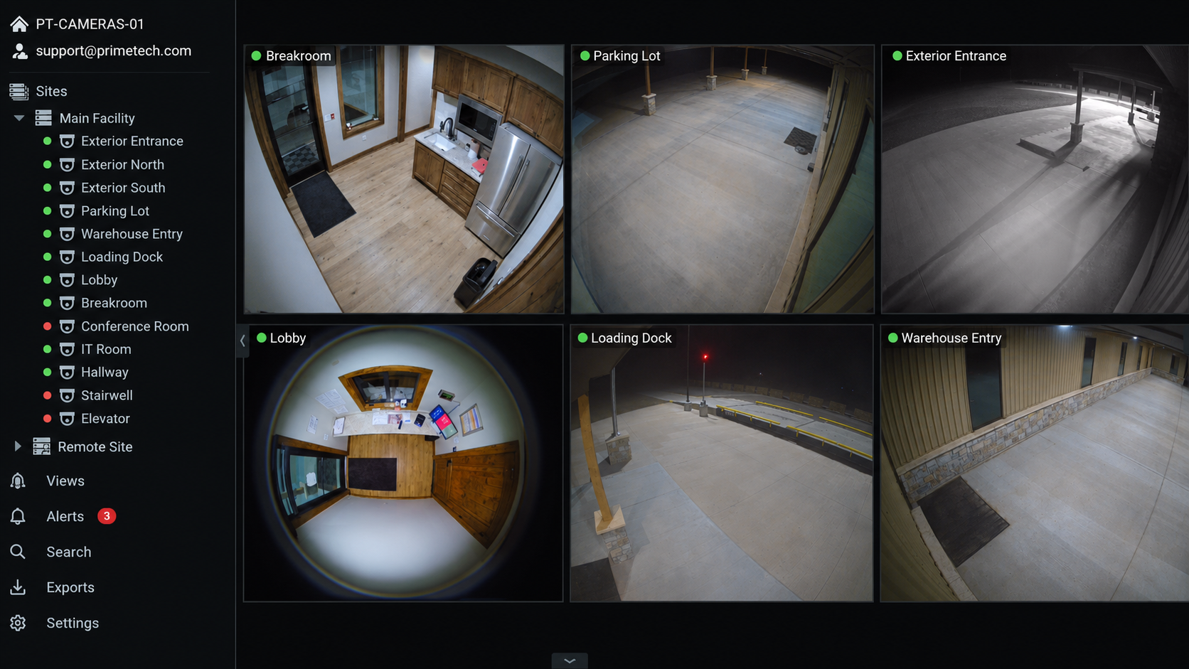 Video surveillance software dashboard